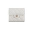 Chanel Caviar Compact Wallet White Online now