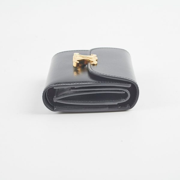 Celine Compact Wallet with Coin Triomphe in Shiny Calfskin Cheap