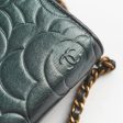 Chanel Camelia Embossed Wallet On Chain WOC Irrdescent Green For Sale