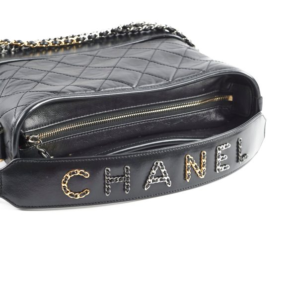 Chanel Medium Aged Calfskin Gabrielle Black Series 29 For Sale