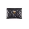 Chanel Black Lambskin Cardholder - Series 27 on Sale