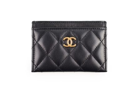 Chanel Black Lambskin Cardholder - Series 27 on Sale