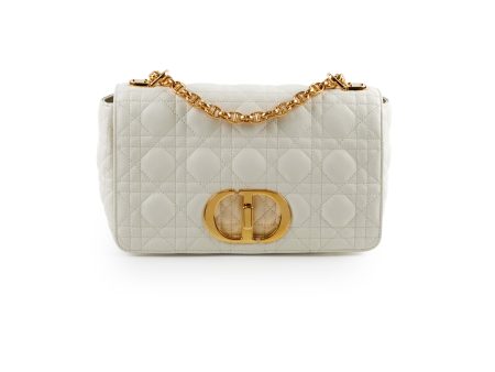 Christian Dior Medium Caro Cannage Bag White Online Sale