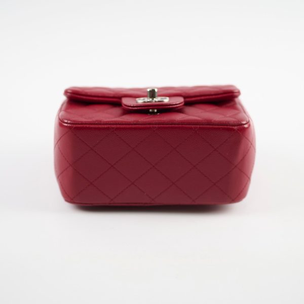 Chanel Classic Flap Square Caviar Mini Red Crossbody - Series 24 Discount