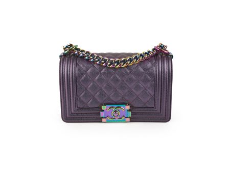 Chanel Small Boy Mermaid Purple Iridescent - Series 21 Cheap