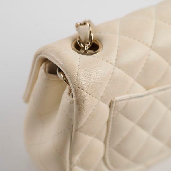 Chanel Mini Rectangular Cream Lambskin Crossbody- Microchipped Online now