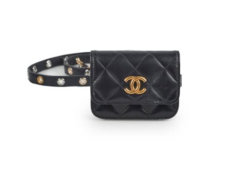 Chanel Micro Belt Bag Cardholder xLambskin Black - Series 31 Online Sale