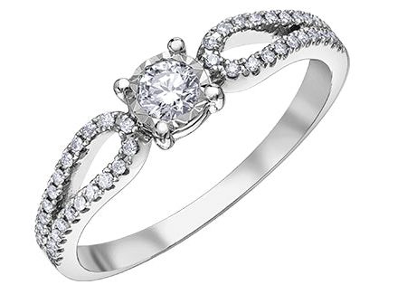 Ladies 10 Karat Gold Illuminaire Diamond Engagement Ring Supply