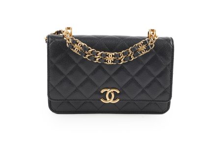 Chanel Top Handle Wallet On Chain WOC Black Caviar GHW Microchip For Discount