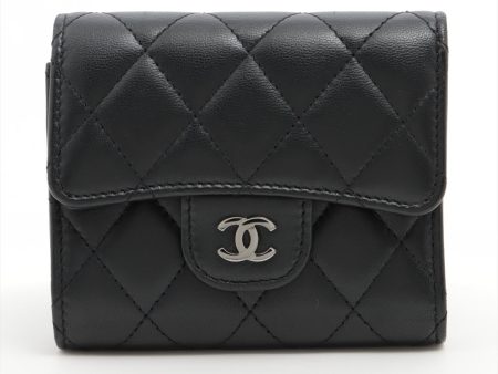 Chanel Black Lambskin Compact Wallet - Series 22 Supply