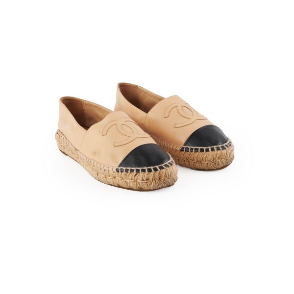 Chanel Espadrilles Shoes Beige Size 37 For Discount