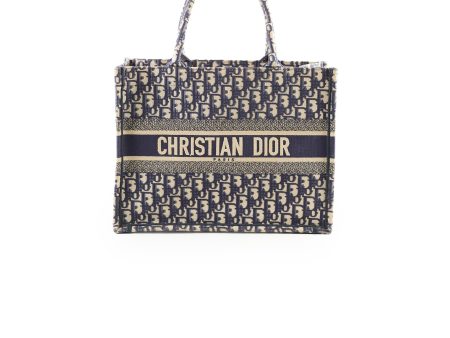 Christian Dior Medium Book Tote Oblique Navy For Discount