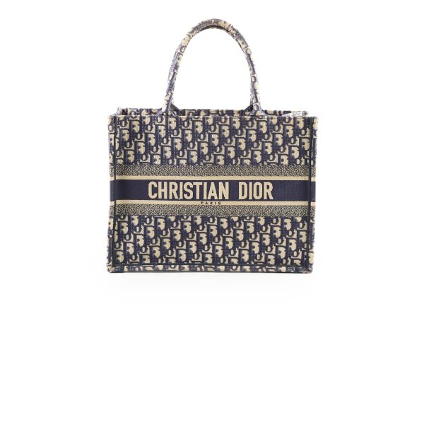 Christian Dior Medium Book Tote Oblique Navy For Discount