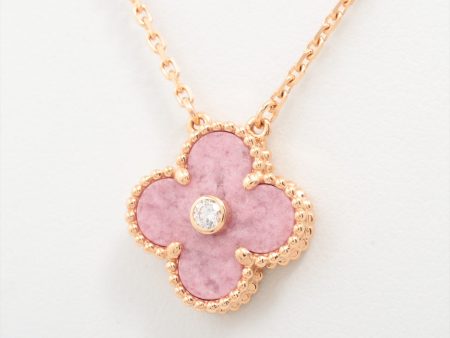 Van Cleef & Arpels Vintage Alhambra Rhodonite diamond Necklace 2021 Online now