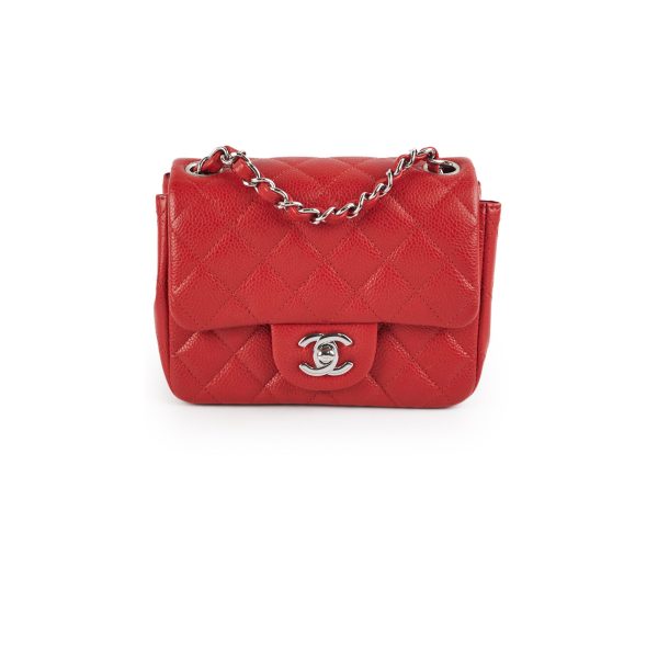 23 7 DOTD- Chanel Classic Flap Square Caviar Red Online Sale