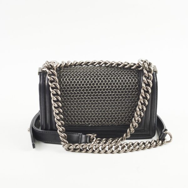 Chanel Small Boy Chainmail Bag Black Sale