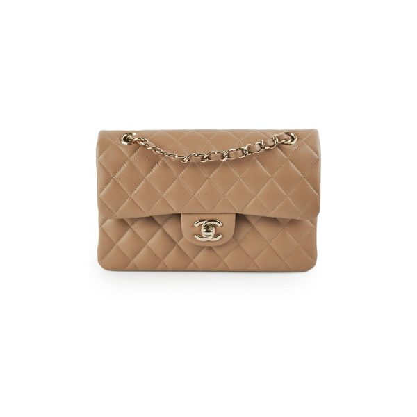 Chanel Classic Flap Small Caviar Dark Beige Discount