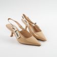 Christian Dior J adior Slingback Patent Beige Size 37.5 Heels Fashion