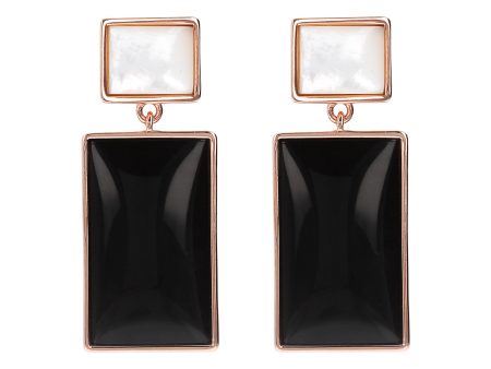 Bronzallure Black Onyx & MOP Dangle Earrings Online now