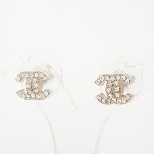 Chanel Coco Logo Rhinestone Silver Stud Earrings Costume Jewellery Online