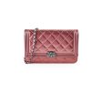 Chanel Boy Patent Wallet On Chain WOC Rose Lilac Cheap