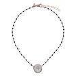 Bronzallure Black Spinel & Coin Necklace Sale