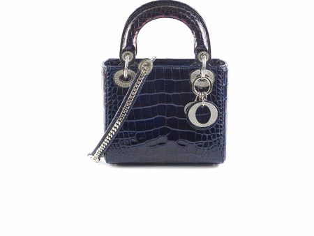 Dior Lady Dior Mini Navy Blue Online Hot Sale