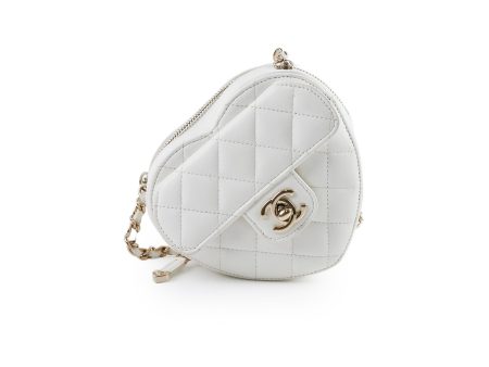 Chanel Mini Heart Bag White 32 Series Supply