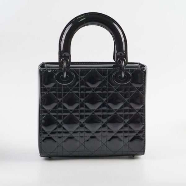 Christian Dior Small Lady Dior Patent Black Online