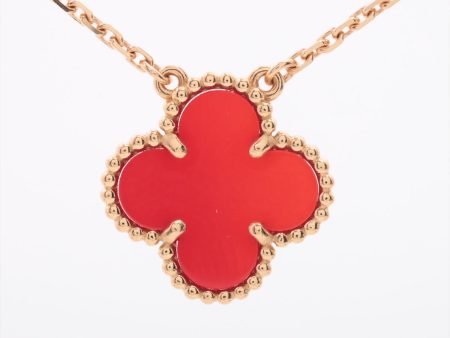 Van Cleef & Arpels Vintage Alhambra Carnelian Necklace - April 2022 Hot on Sale