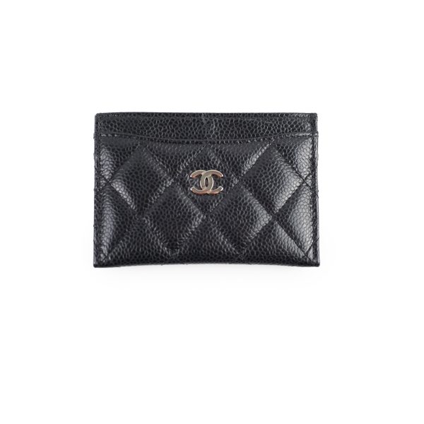 Chanel 5 Slot Caviar Black Cardholder - Series 29 For Discount