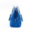 Christina Dior Cannage Leather Shopping Tote Blue Fashion