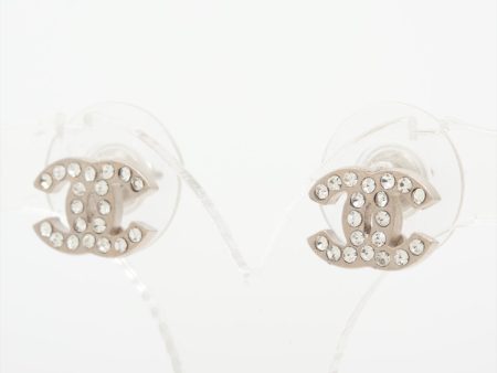 Chanel Coco Logo Rhinestone Silver Stud Earrings Costume Jewellery Online