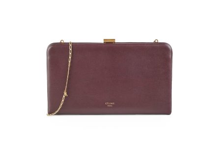 Celine Burgundy Wallet On Chain For Discount