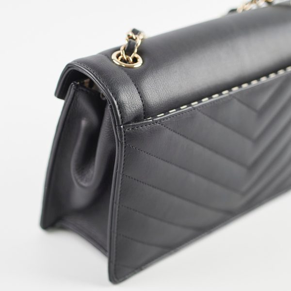 Chanel Black Chevron Envelope Flap Discount