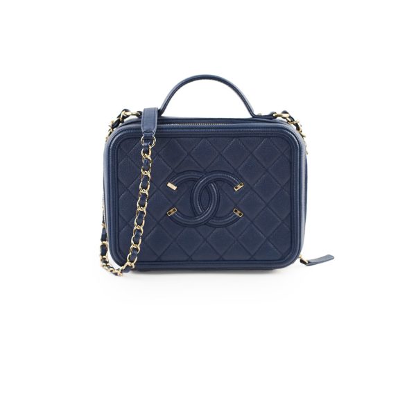 Chanel Filigree Vanity Navy Blue Caviar - Series 29 Online now