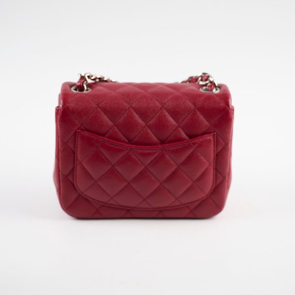 Chanel Classic Flap Square Caviar Mini Red Crossbody - Series 24 Discount