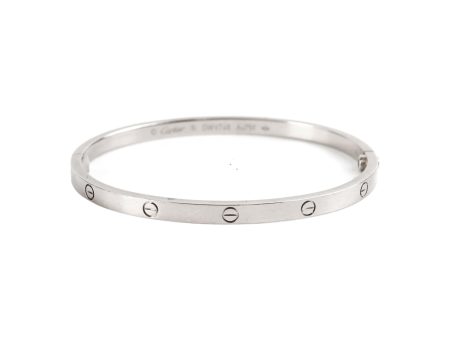 Cartier Love Bracelet Thin White Gold Size 16 For Discount