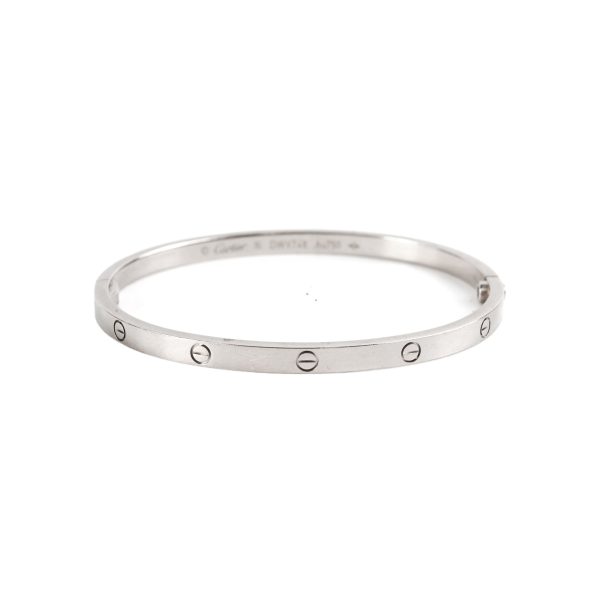 Cartier Love Bracelet Thin White Gold Size 16 For Discount