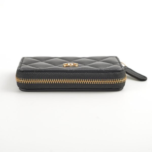 Chanel Classic Zipped Coin Purse Lambskin Black on Sale