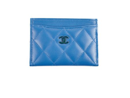 Card Holder Lambskin Royal Blue Cheap