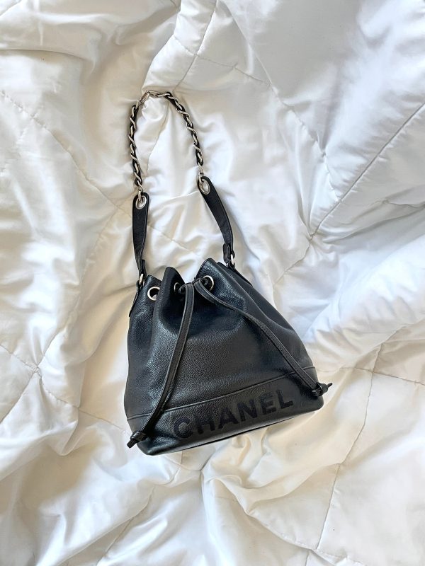 Chanel Caviar Chain Bucket Bag Cheap