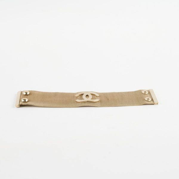 Chanel CC Logo Gold Cuff Bracelet 17cm on Sale