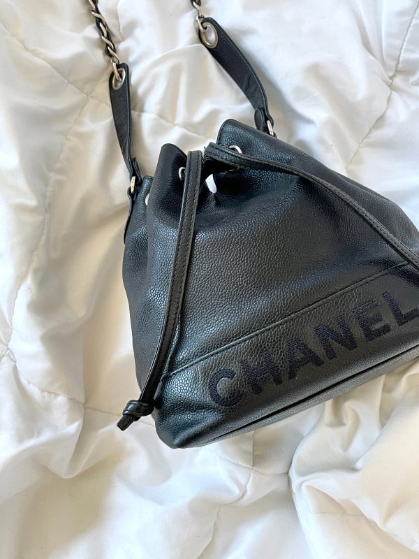 Chanel Caviar Chain Bucket Bag Cheap