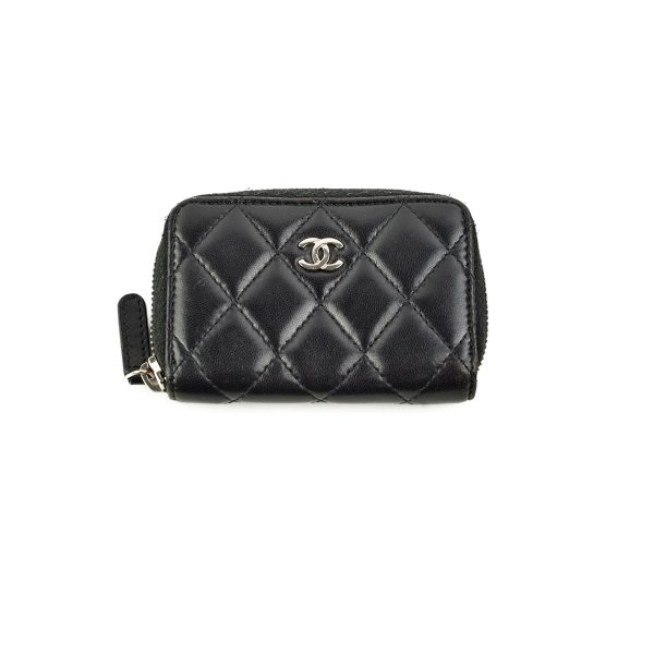 Chanel Zipper Wallet Lambskin Black - Series 22 on Sale