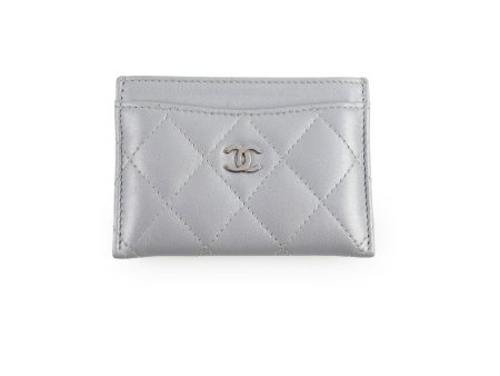 Chanel Cardholder Metalic Grey Microchip Sale