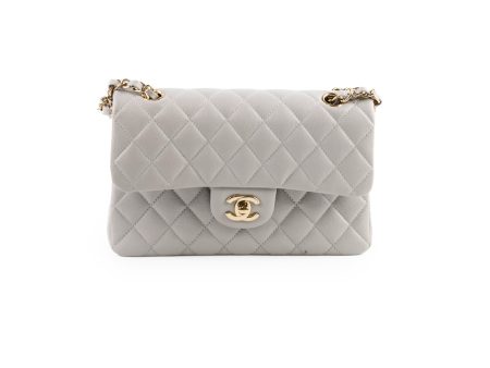 Chanel Small Caviar Double Classic Flap Dove Grey Microchipped For Cheap