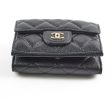 Chanel Caviar Tri-Fold Wallet Black Online now