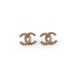 Chanel CC Logo Gold Rhingstone Earrings Costume Jewellery Discount