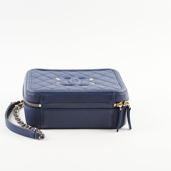 Chanel Filigree Vanity Navy Blue Caviar - Series 29 Online now